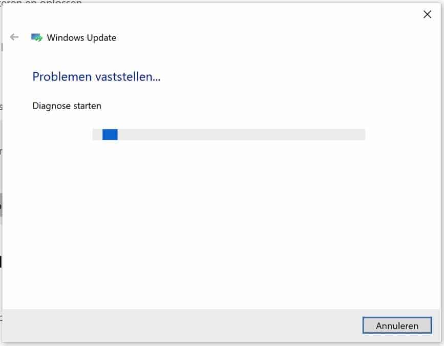 diagnóstico del solucionador de problemas de actualización de Windows