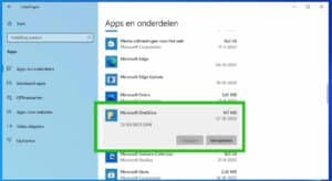 OneDrive verwijderen windows 10