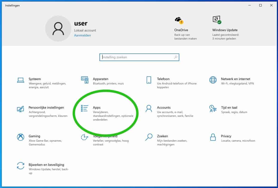 Supprimer les paramètres Windows de OneDrive