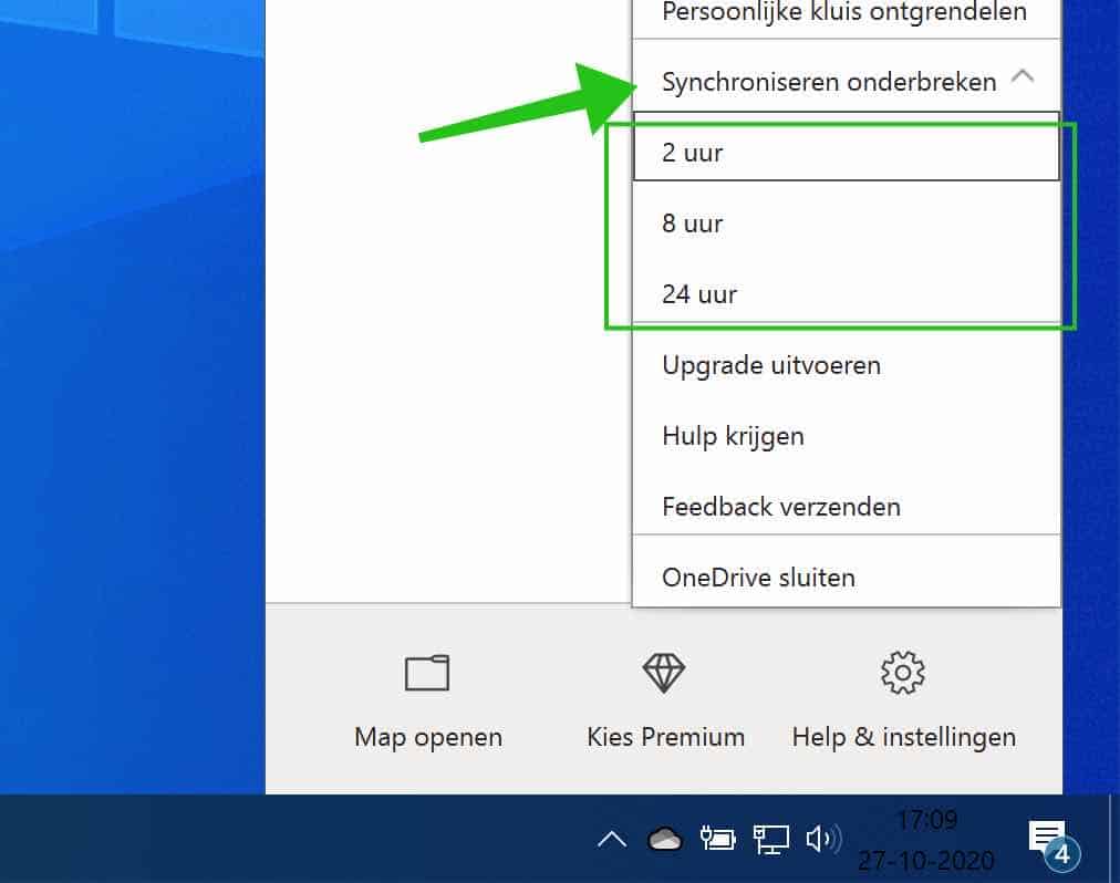 onedrive onderbreken