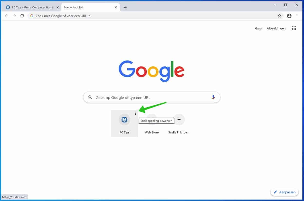 remover atalho nova guia do Google Chrome