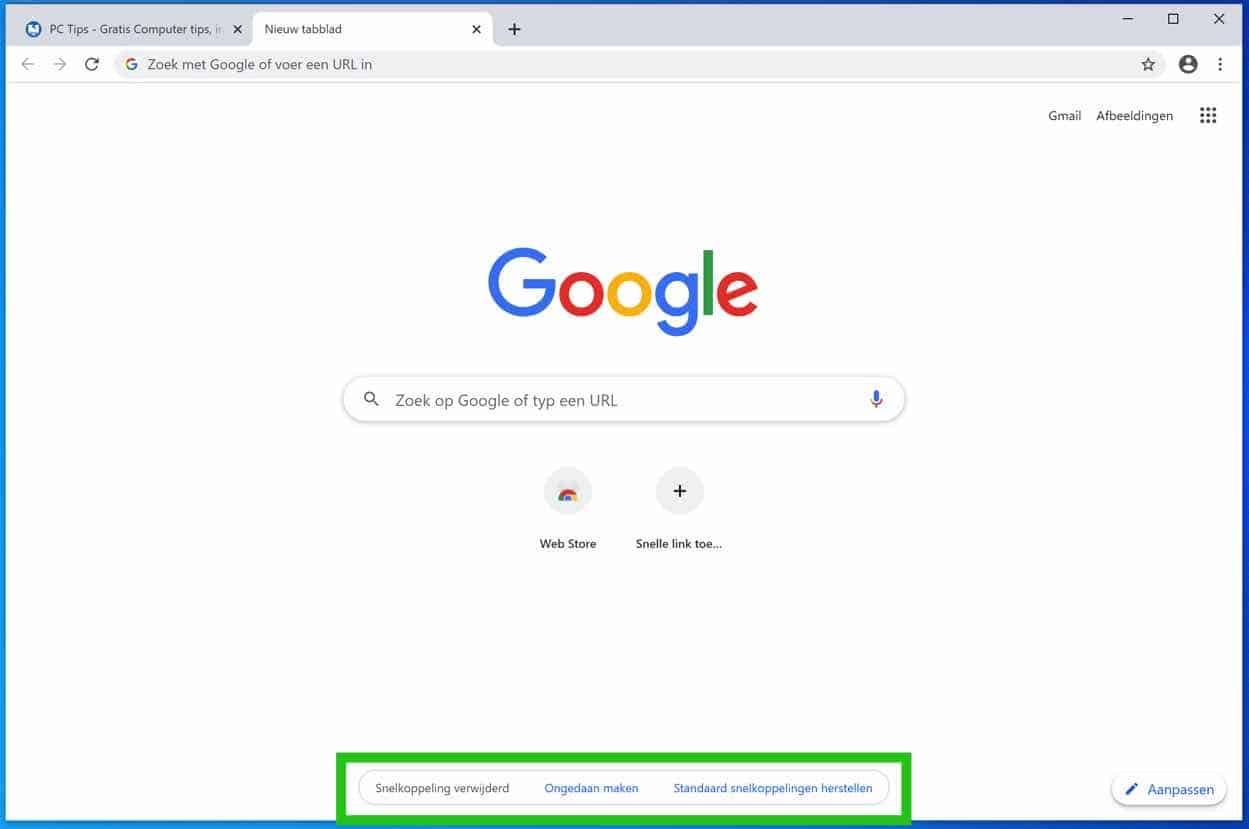 Google Chrome New Tab page customization