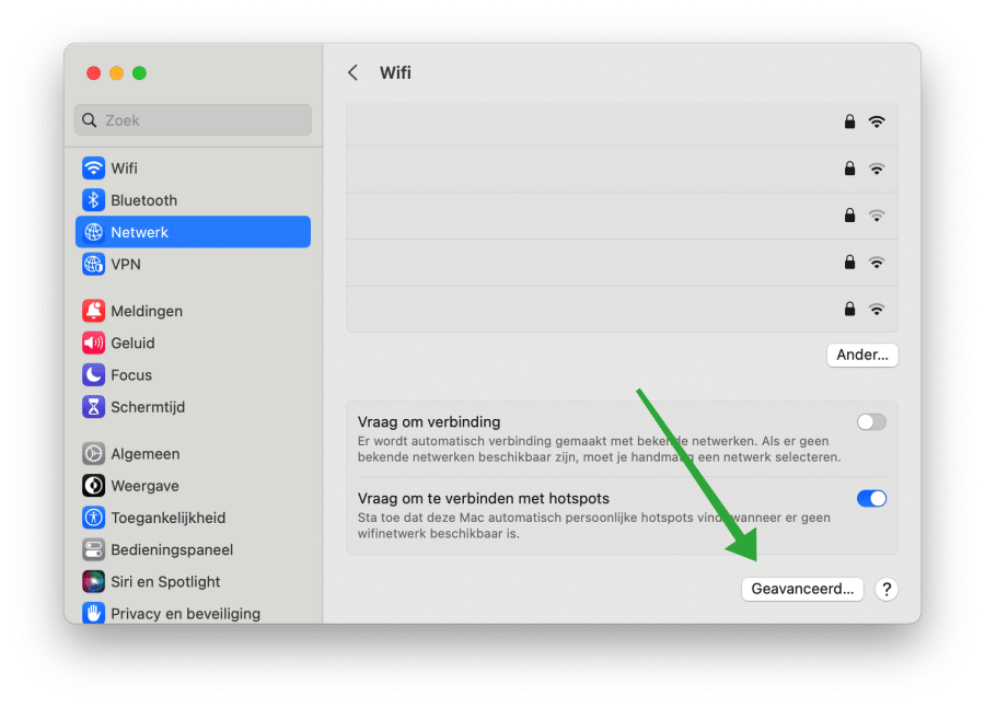 Advanced network settings