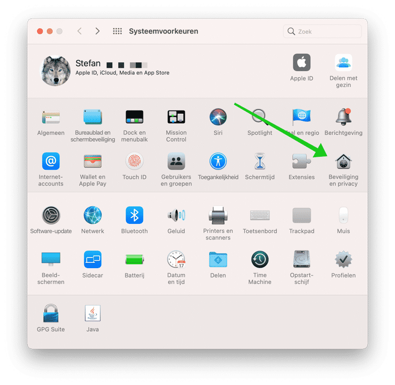 configuración de seguridad y privacidad mac