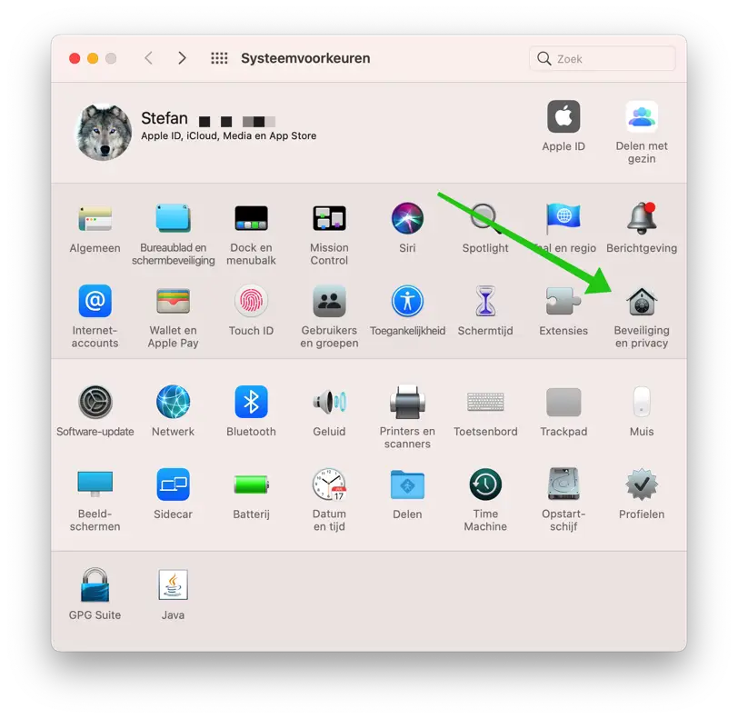 beveiliging en privacy instellingen mac