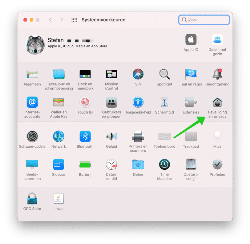 beveiliging en privacy instellingen mac