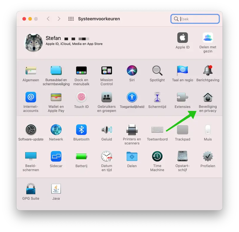 beveiliging en privacy instellingen mac