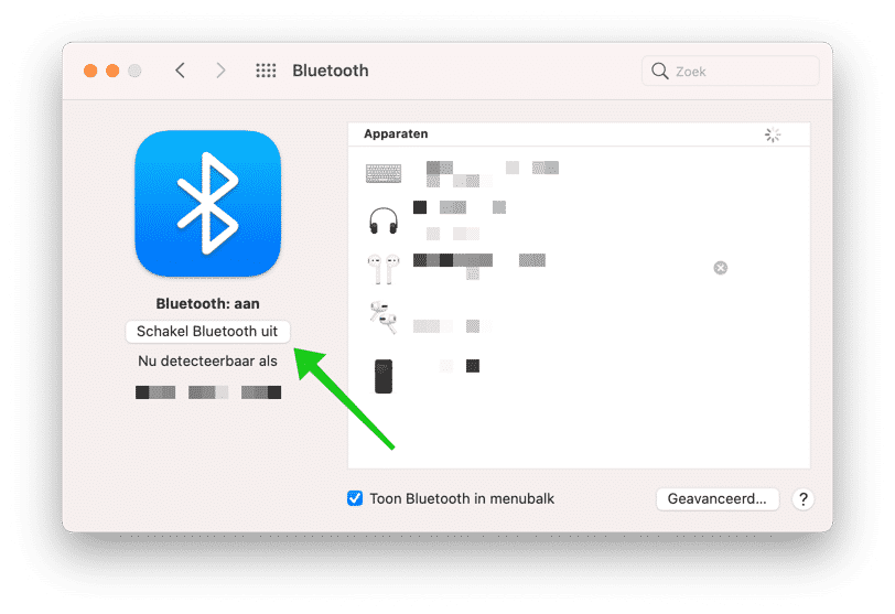 disable bluetooth mac