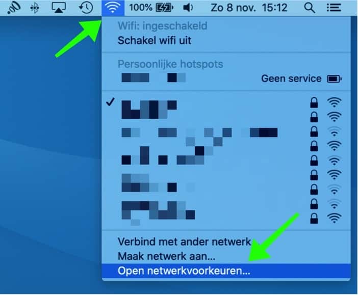 open netwerkvoorkeuren