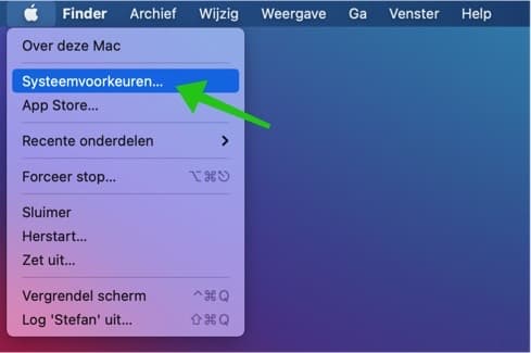 systeemvoorkeuren mac big sur