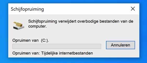 tijdelijke bestanden opruimen