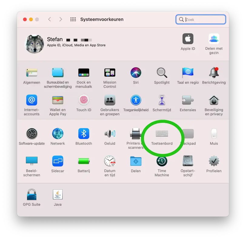 toetsenbord instellingen mac