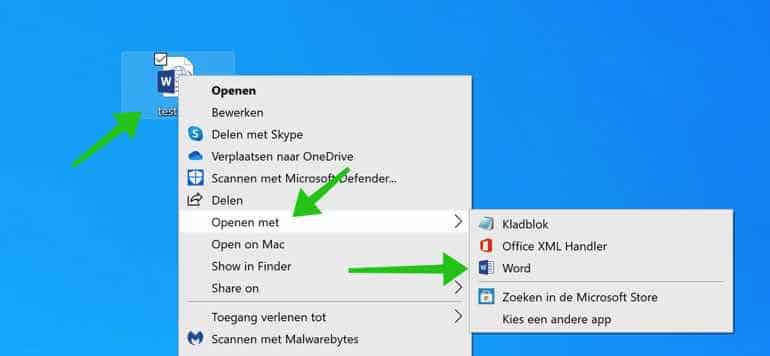 xml bestand openen in word