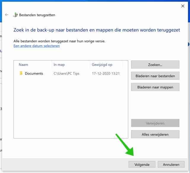 bestand terugzetten windows