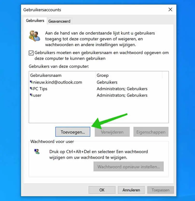 gebruikers toevoegen windows 10