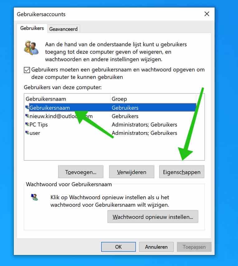 gebruikersaccount wijzigen windows 10