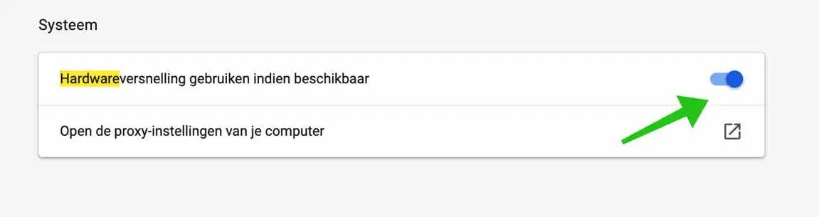 hardware versnelling uitschakelen in google chrome mac
