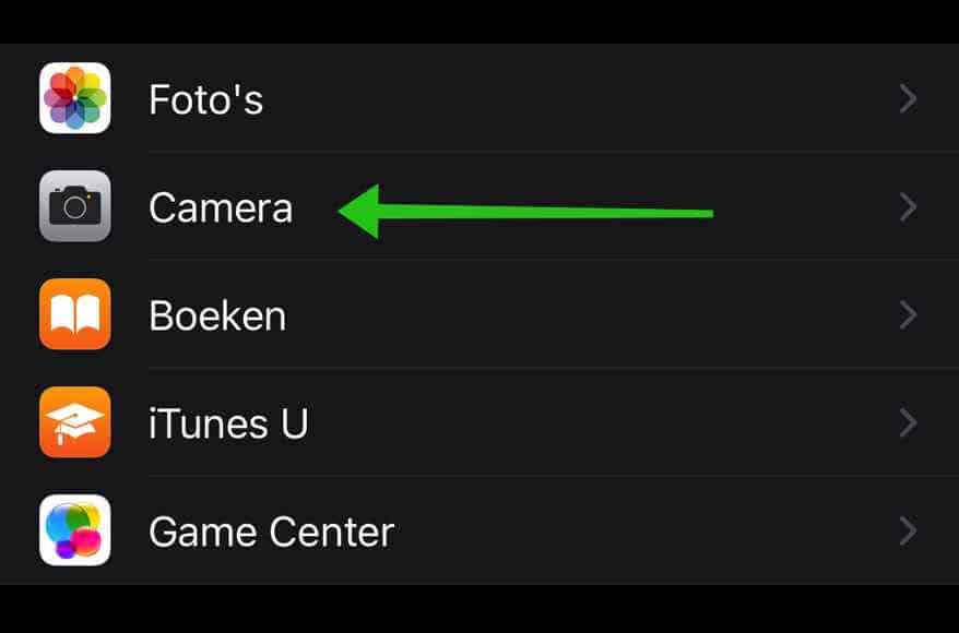 iphone camera instellingen
