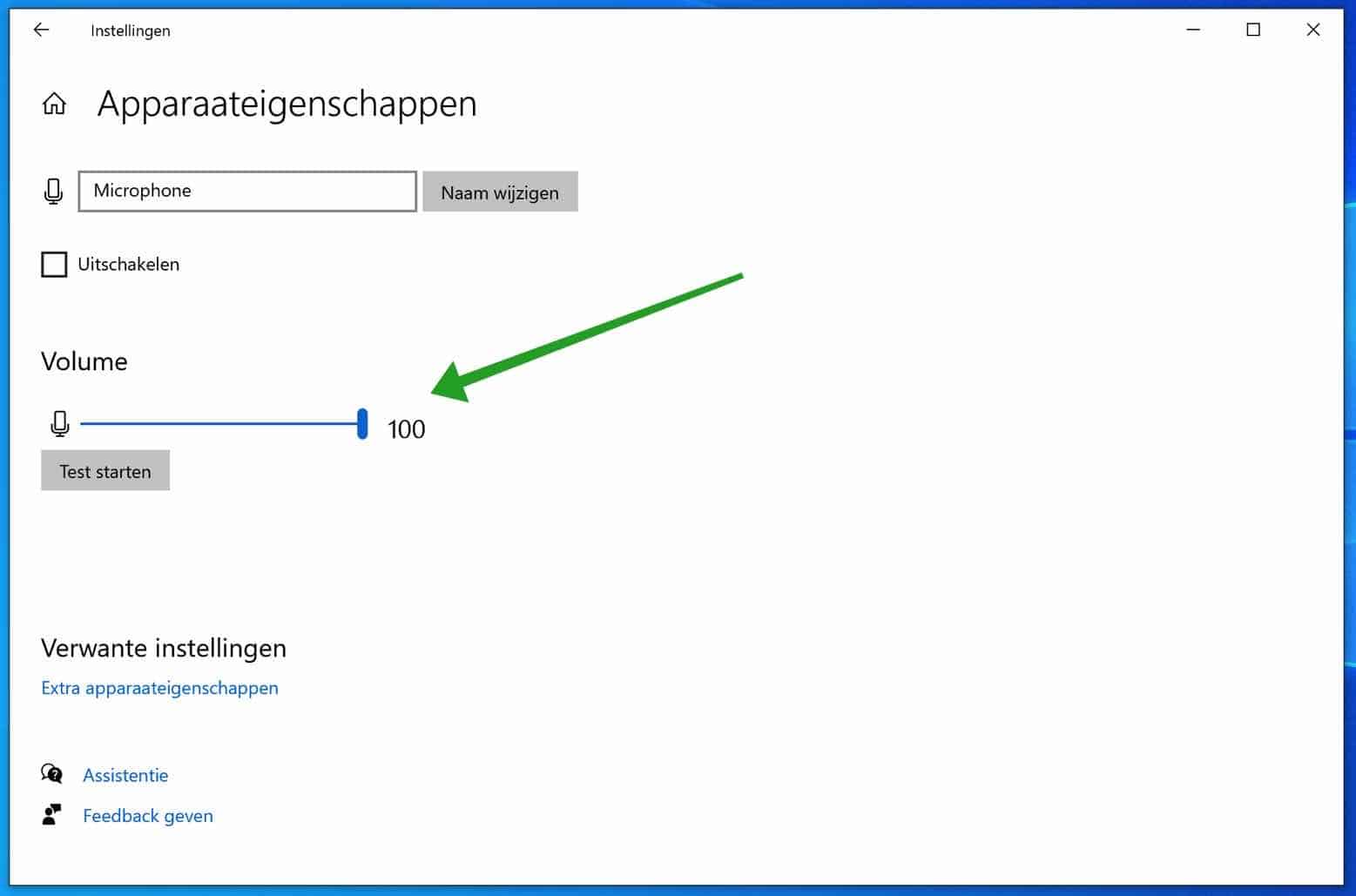 microfoon volume instellingen wijzigen windows