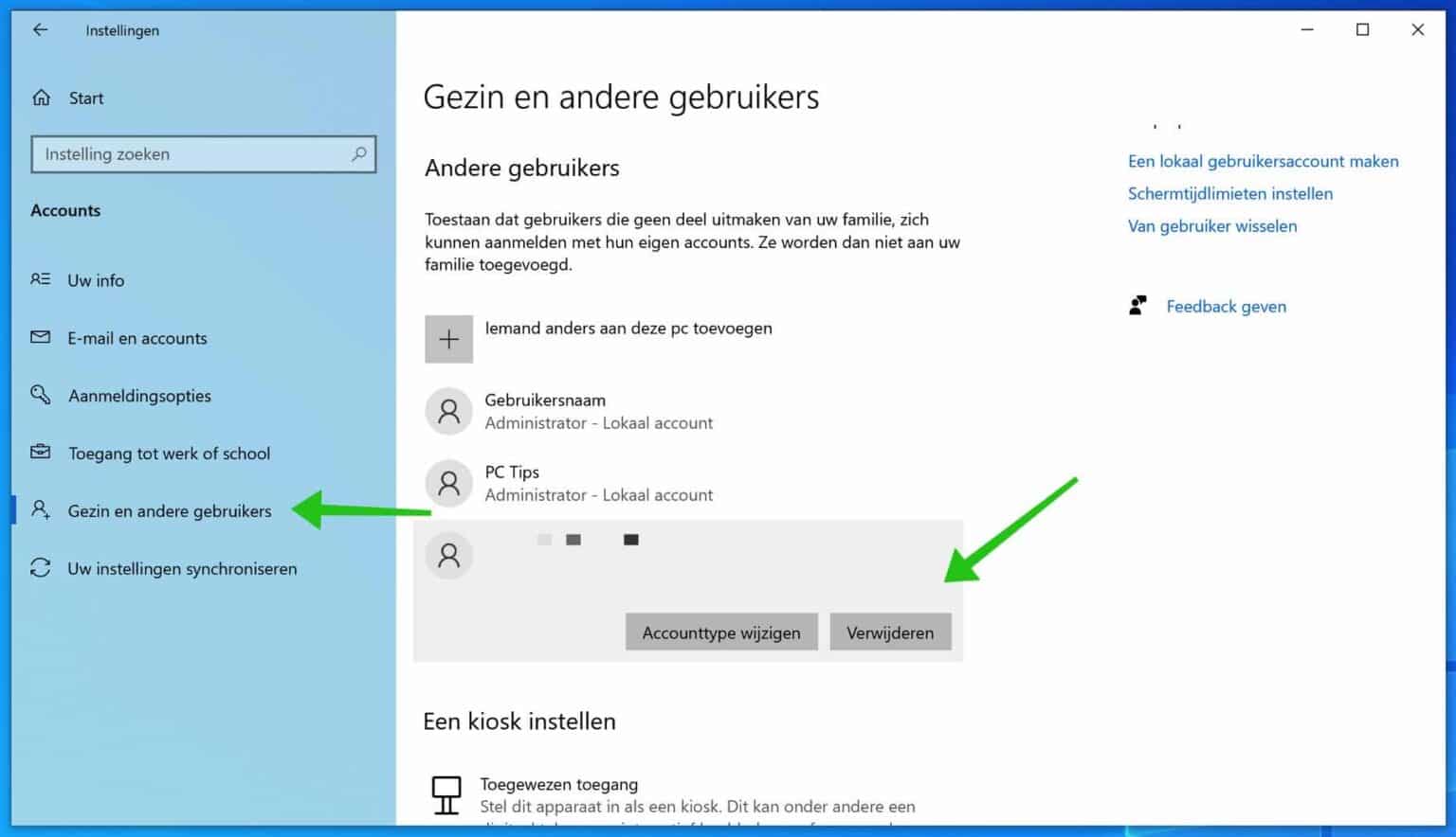 Gebruiker verwijderen (of herstellen) in Windows 10 PC Tips