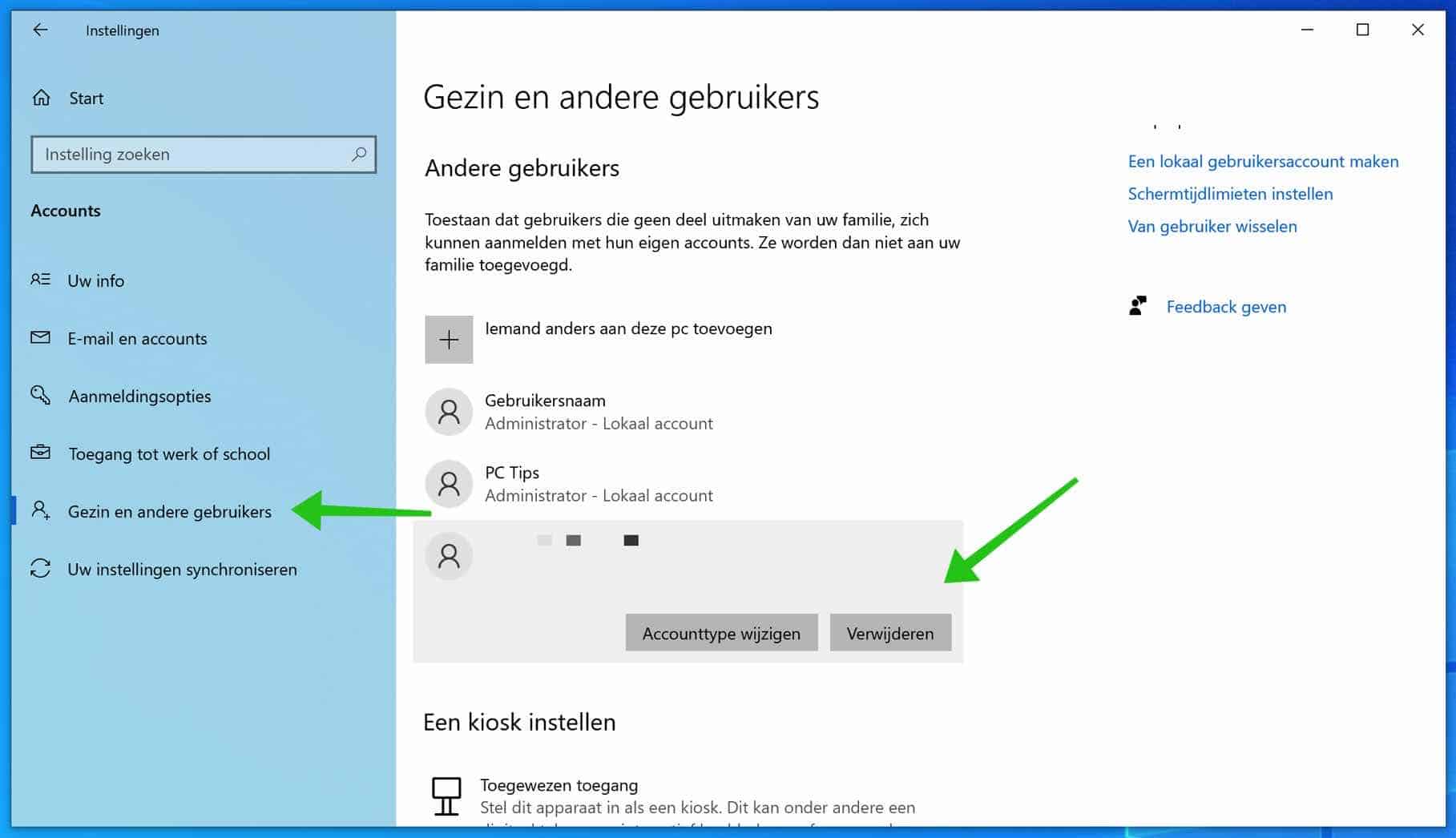 microsoft account verwijderen uit windows 10