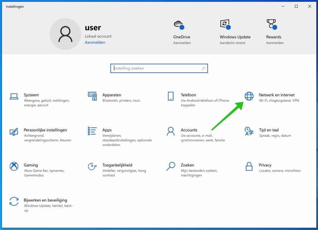 Netzwerk- und Interneteinstellungen