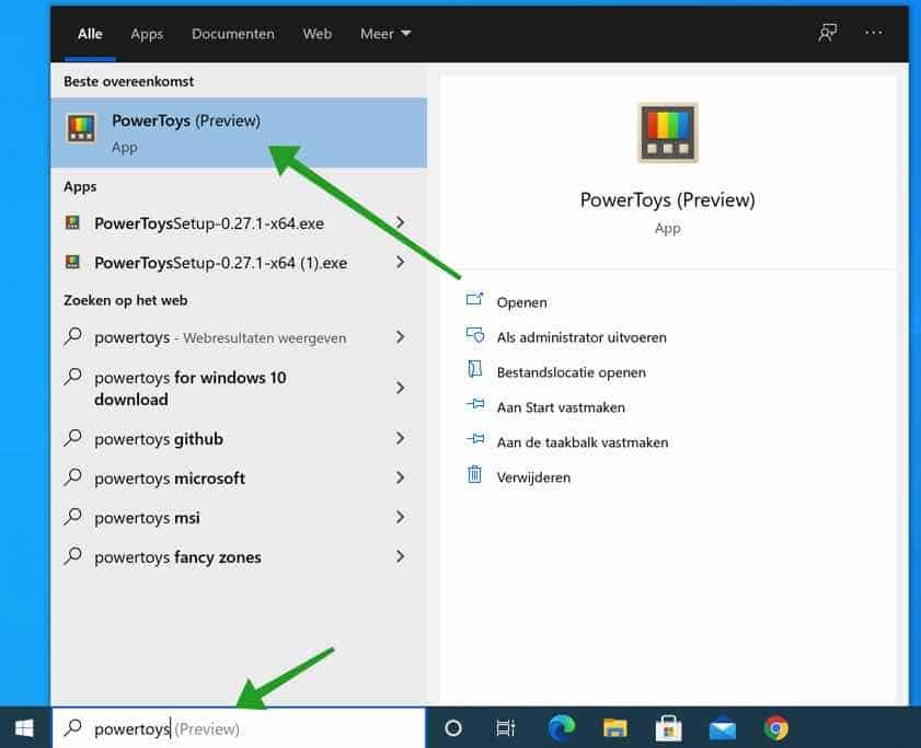 powertoys starten windows 10