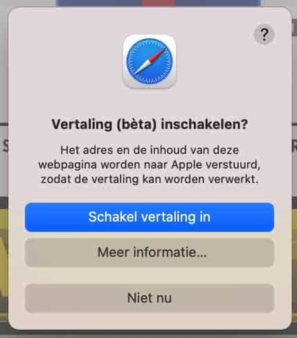 website vertaling inschakelen safari