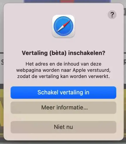 website vertaling inschakelen safari