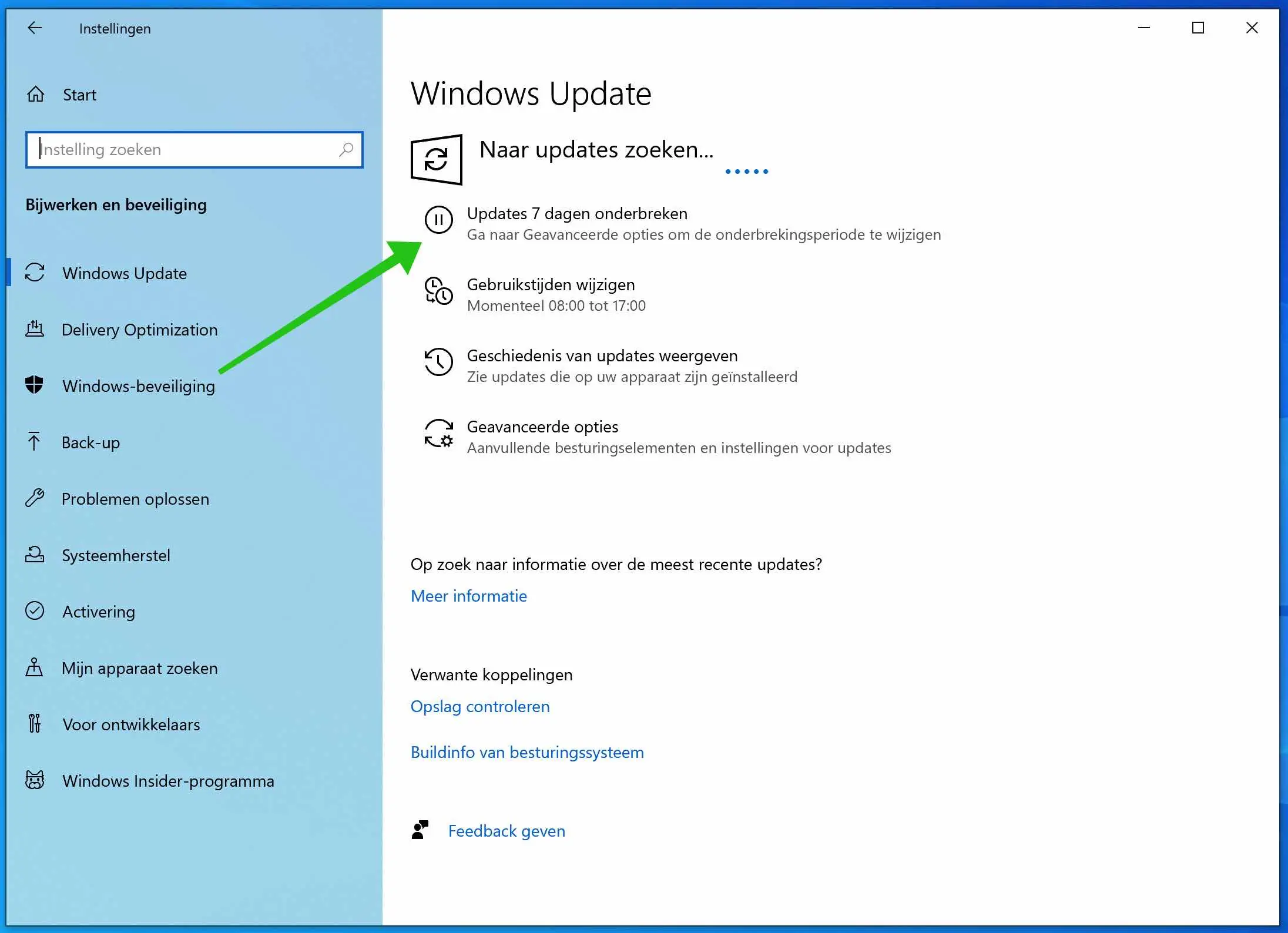 windows updates onderbreken
