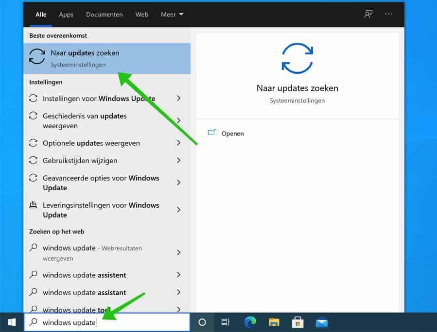 windows updates zoeken