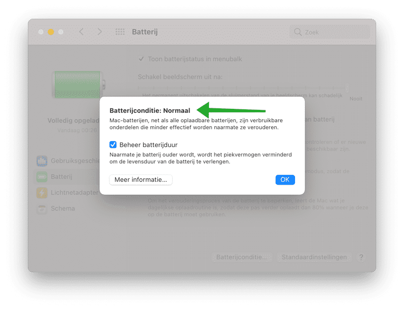 Batterijconditie mac