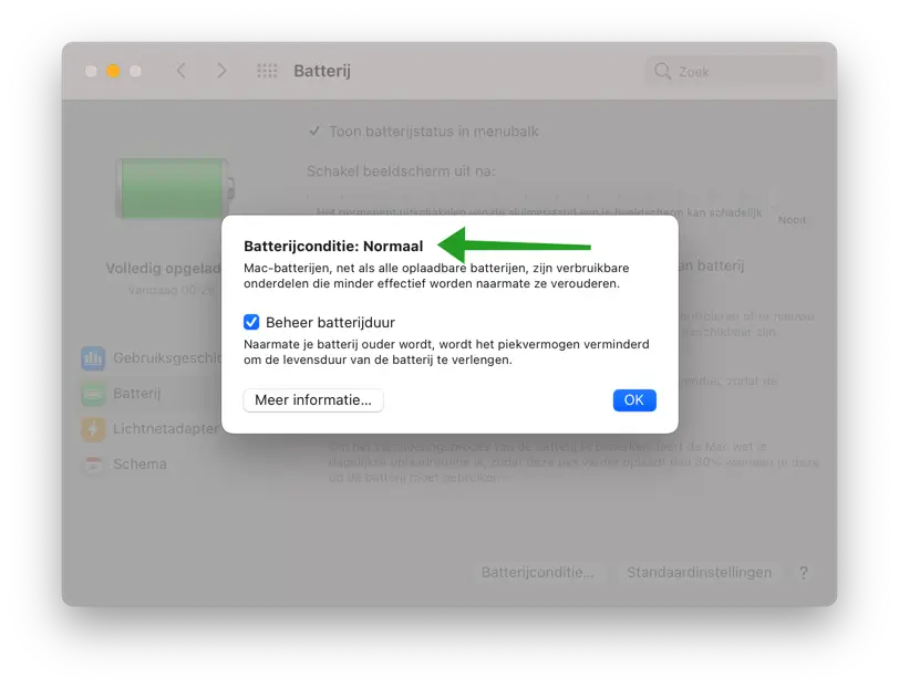 Batterijconditie mac