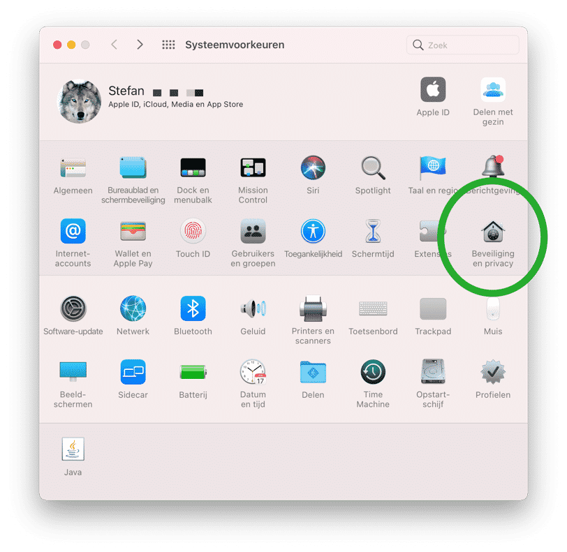 beveiliging en privacy instellingen mac