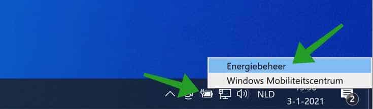 energiebeheer windows 10