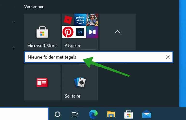 foldernaam wijzigen tegels start menu windows 10