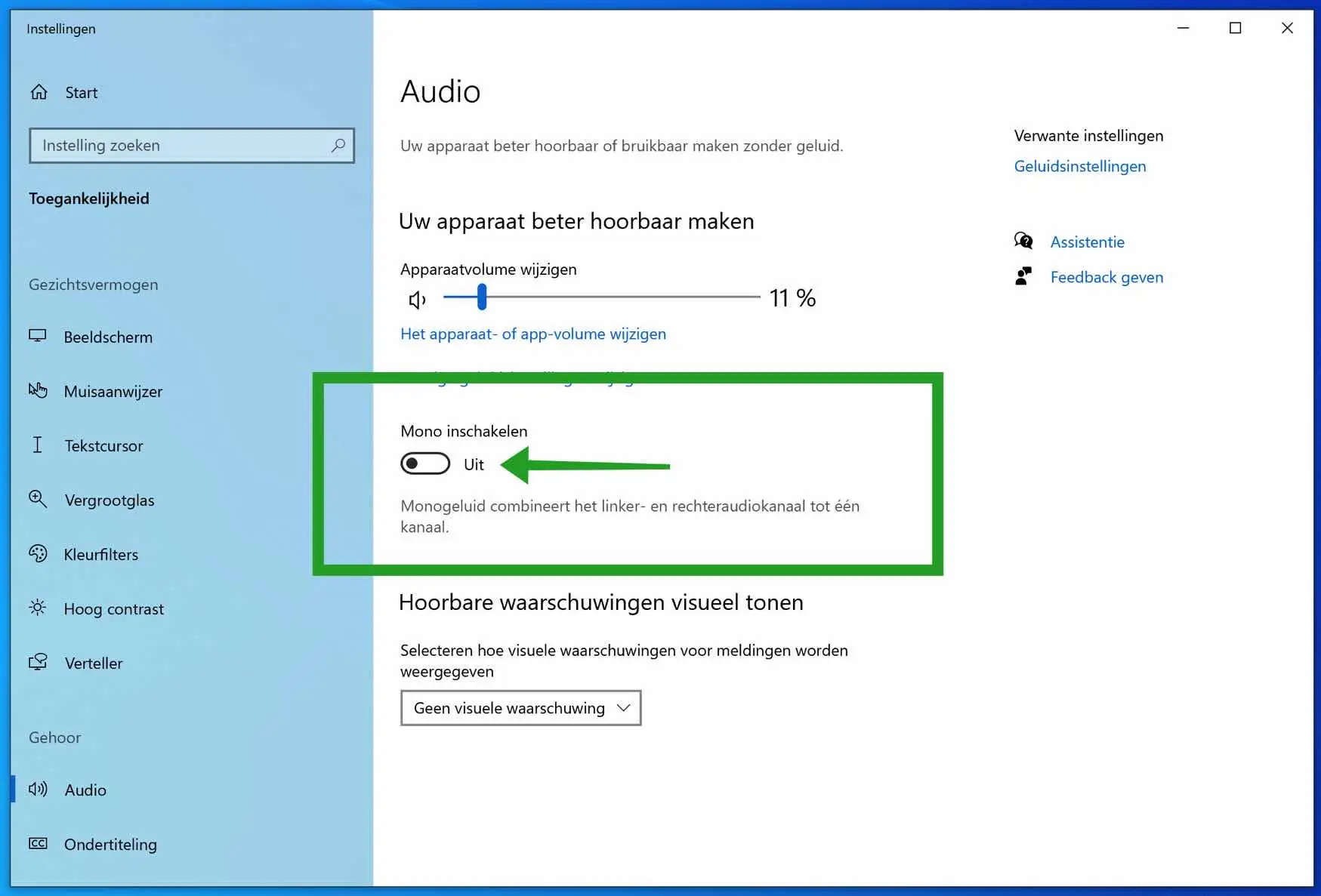 mono inschakelen in windows 10