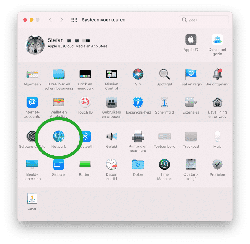 netwerk systeeminstellingen mac