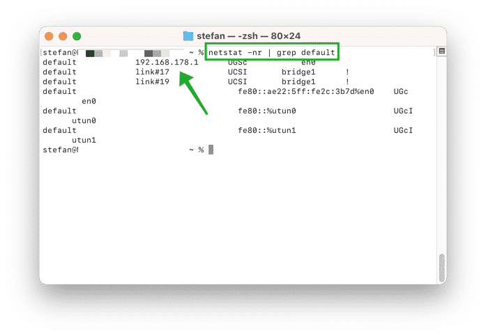 router ip opzoeken mac terminal