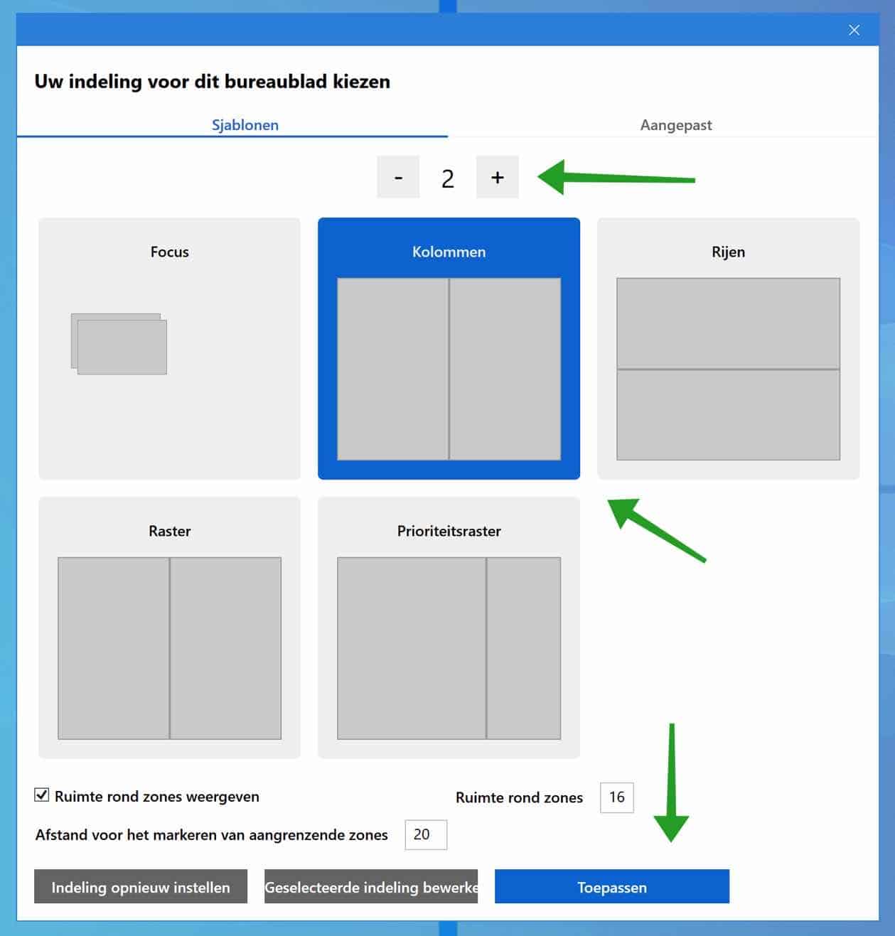 vensters rangschikken met fancyzones windows powertoys