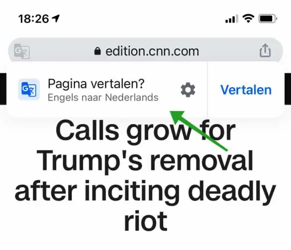 website vertalen google chrome