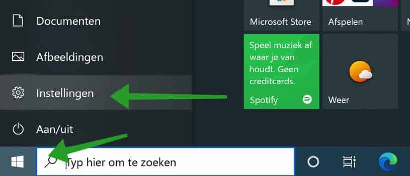 windows start knop