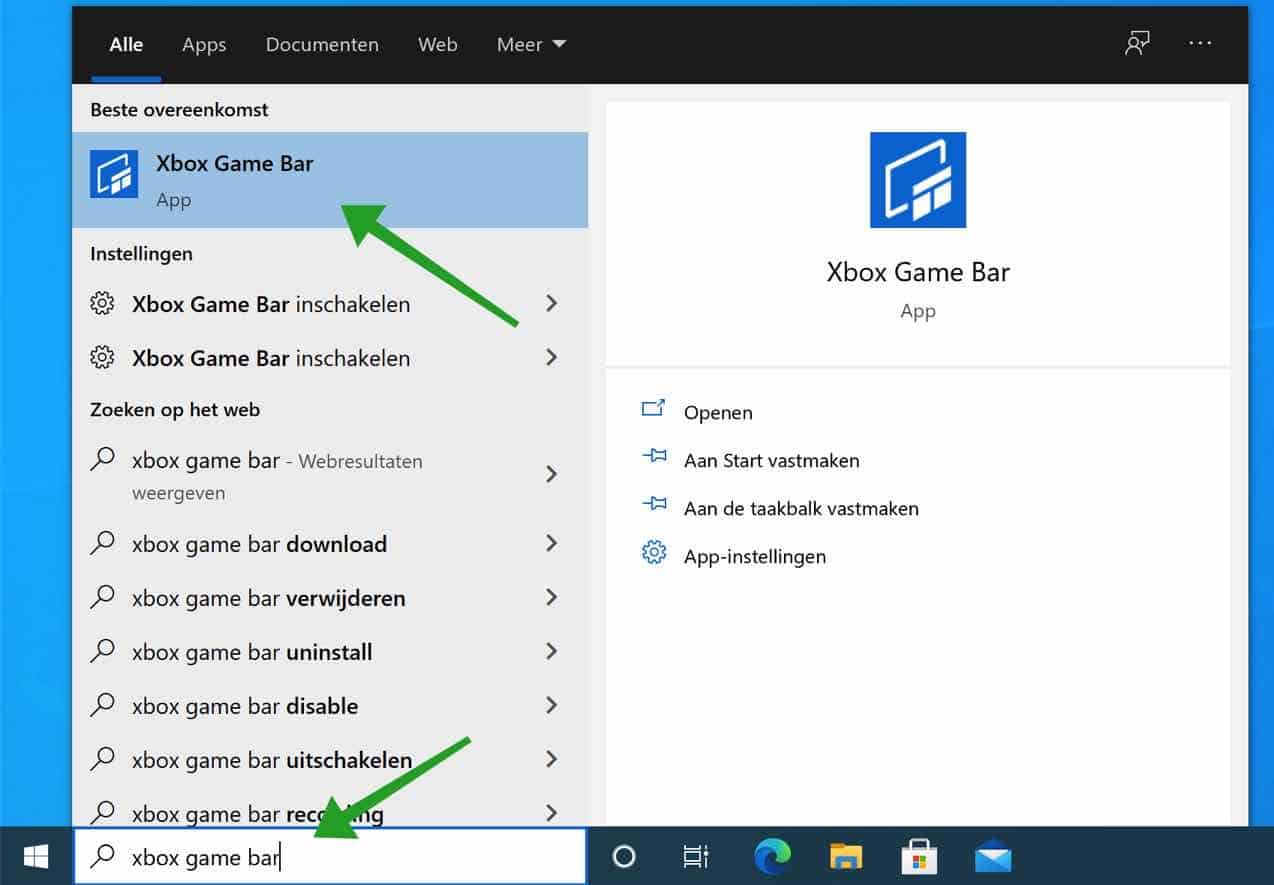 xbox game bar openen