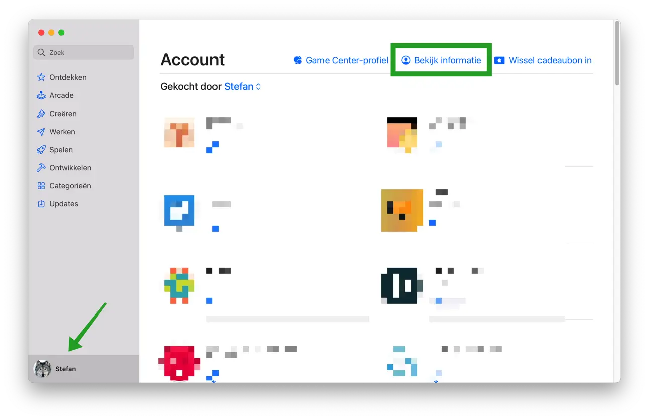 AppStore aankopen wijzigen mac