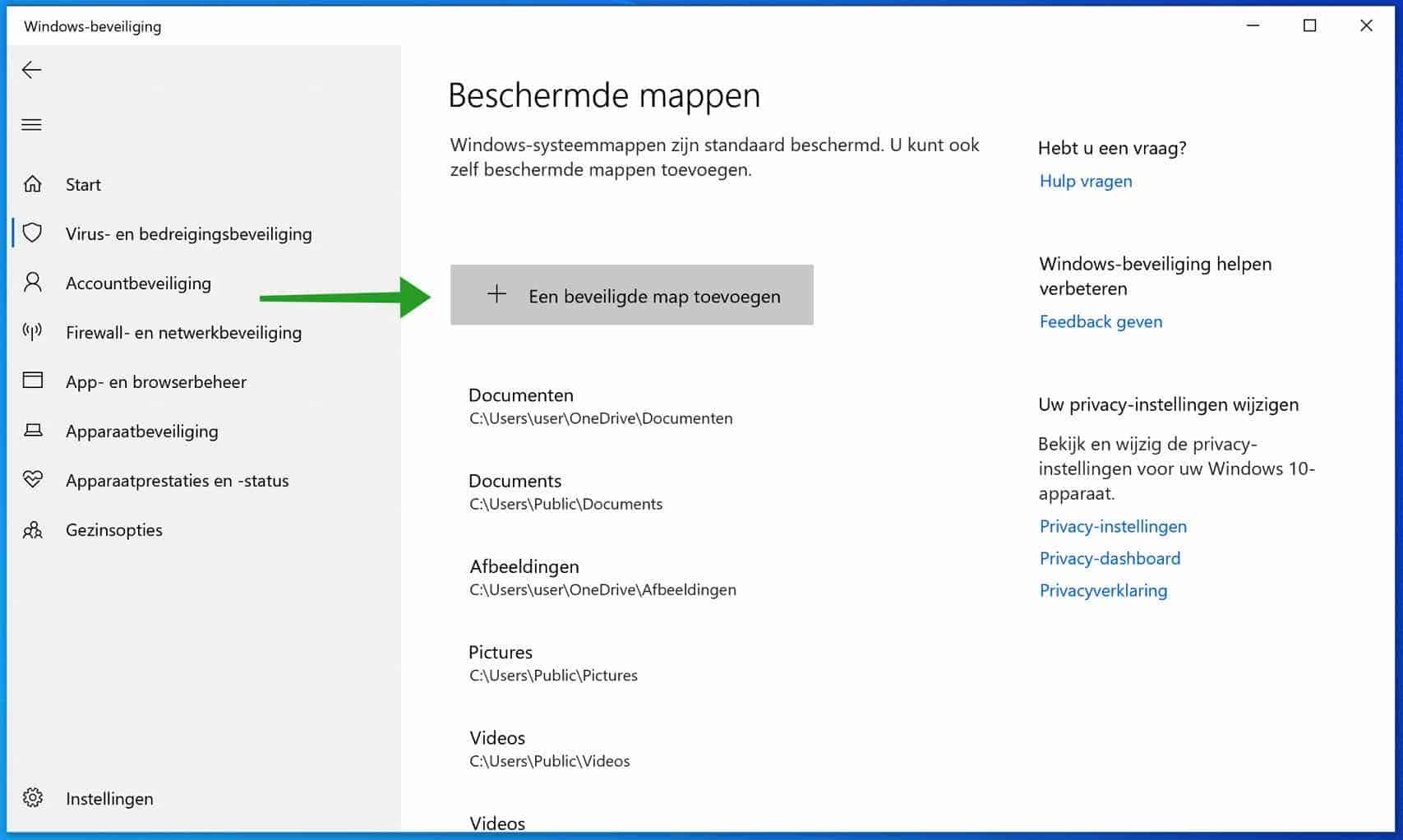 Beschermde mappen tegen ransomware windows