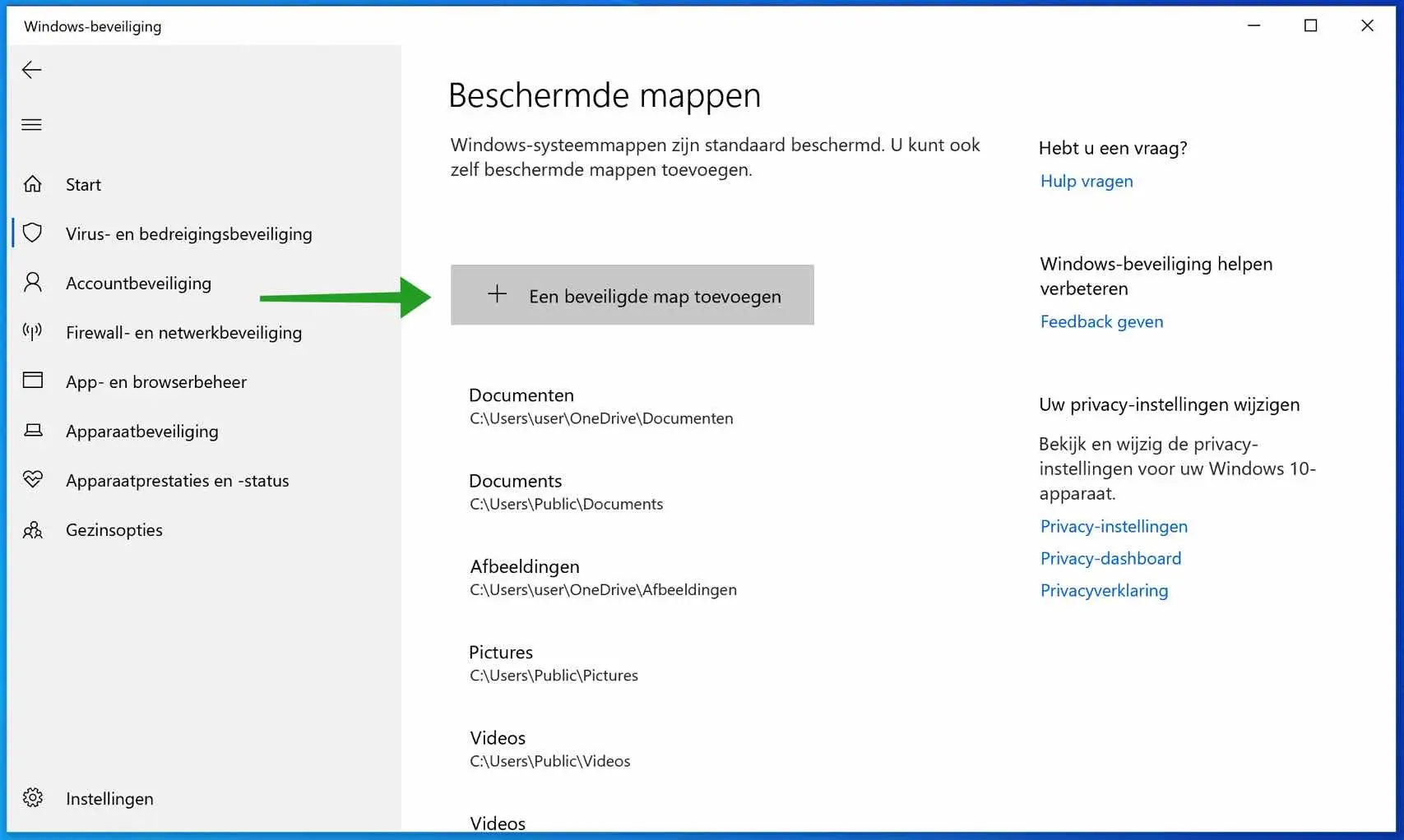 Beschermde mappen tegen ransomware windows