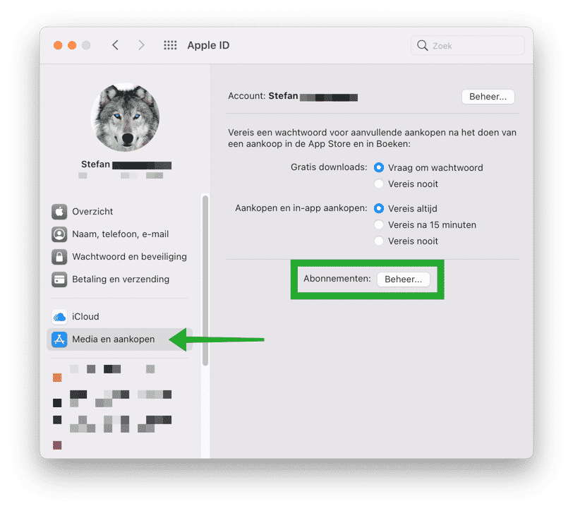 Media en aankopen wijzigen mac