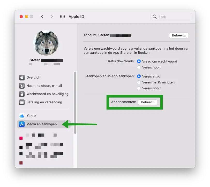 Media en aankopen wijzigen mac