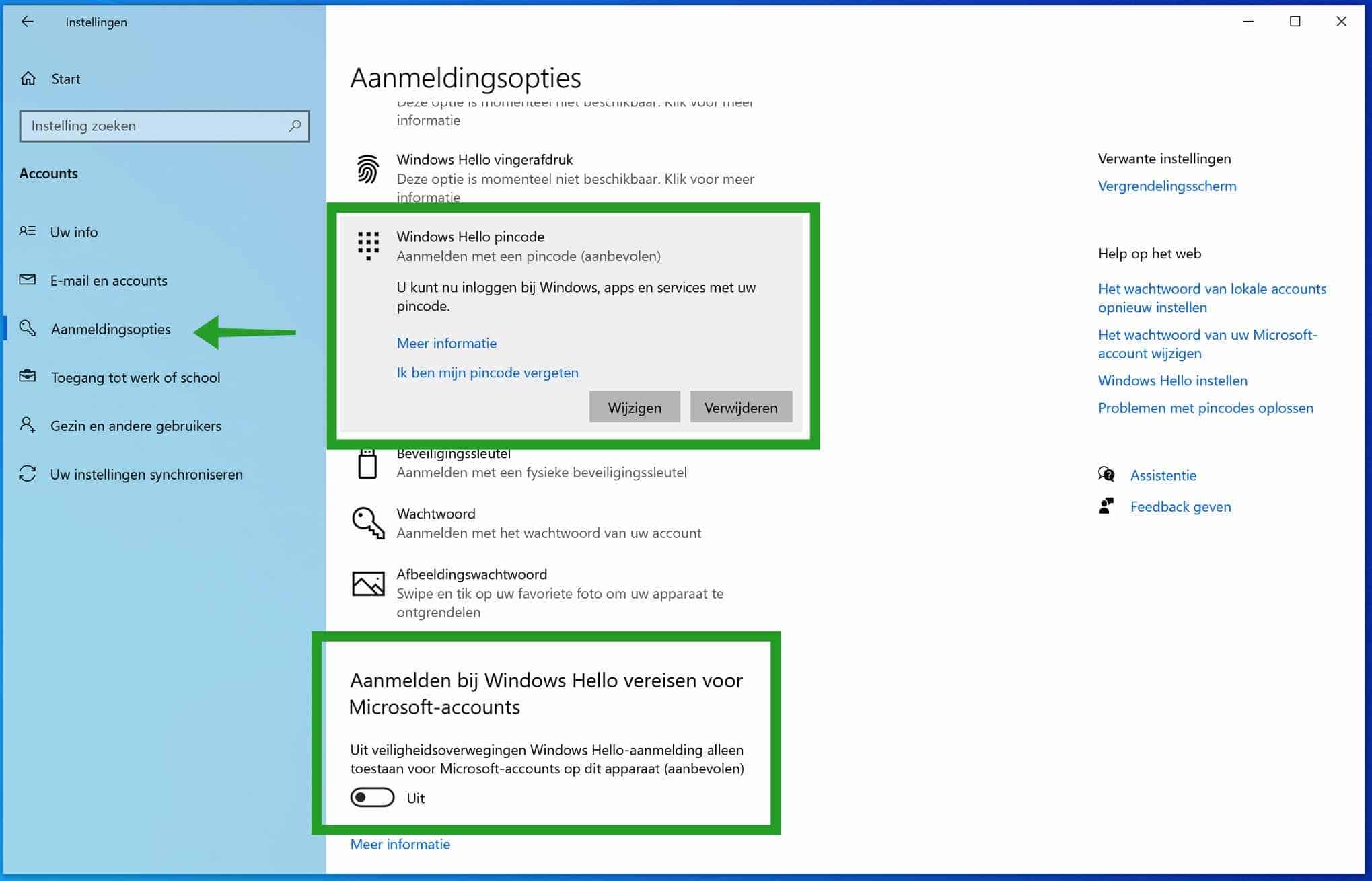 Supprimez le code PIN et connectez-vous avec le mot de passe sous Windows 10