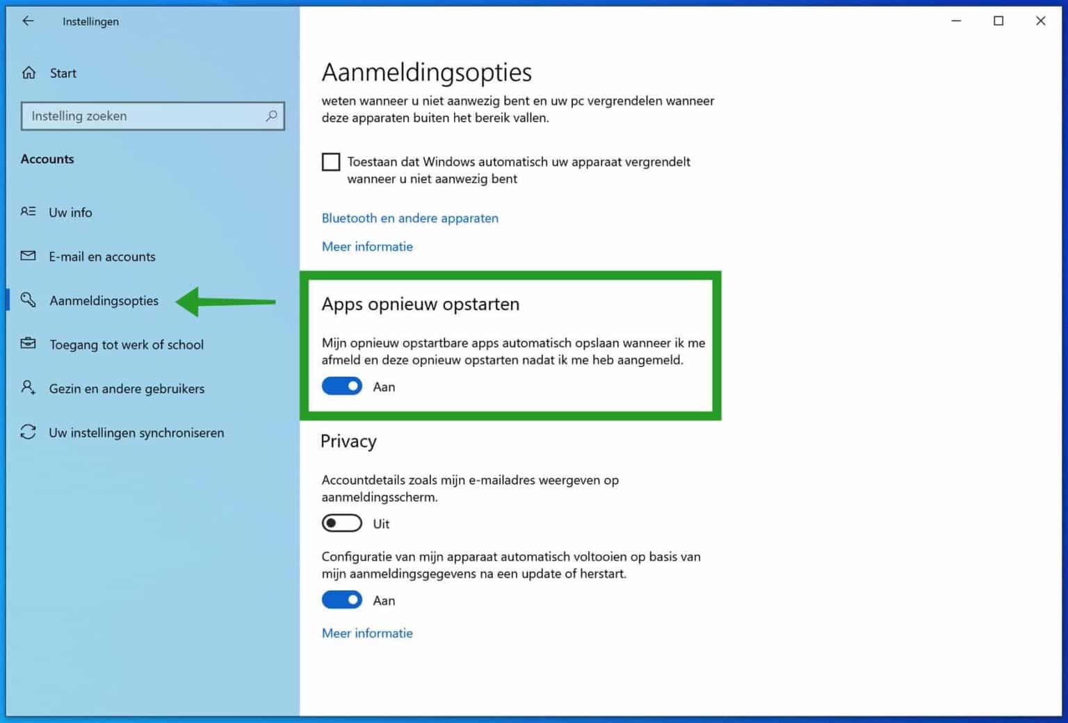 Apps automatisch hervatten in Windows na inloggen PC Tips